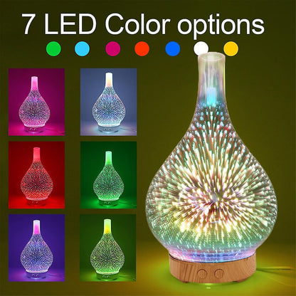 3D Glass Aromatherapy Ultrasonic Diffuser