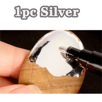 Chrome Reflective Marker Pens, Mirror Paint for Car Styling, DIY Art & Crafts, Gold & Silver Signature Markers