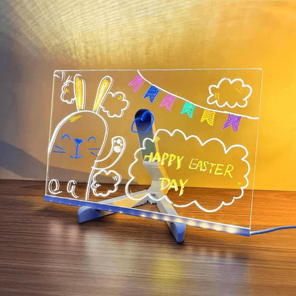 LED Writing Board, Reusable USB Light-Up Drawing Board for Kids, Cafes & Sign