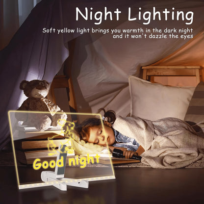 LED Writing Board, Reusable USB Light-Up Drawing Board for Kids, Cafes & Sign