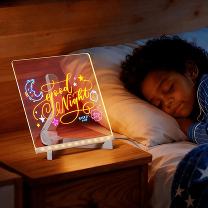 LED Writing Board, Reusable USB Light-Up Drawing Board for Kids, Cafes & Sign