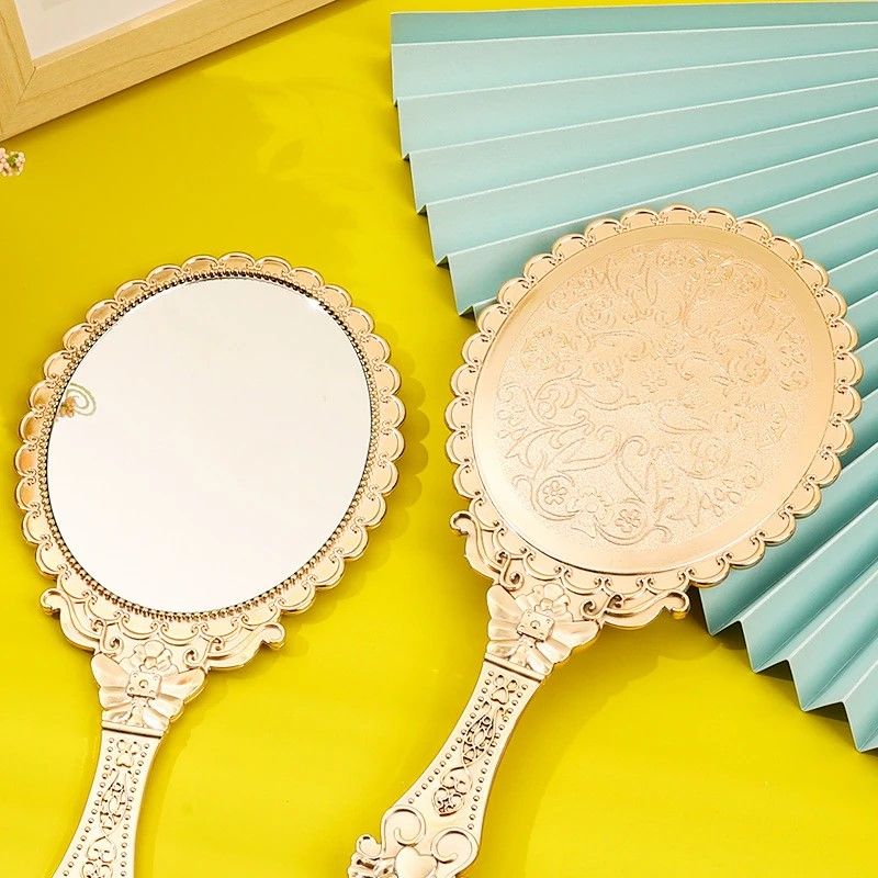Rose Gold Vintage Handheld Mirror, Elegant Portable Vanity C | Inspire Uplift