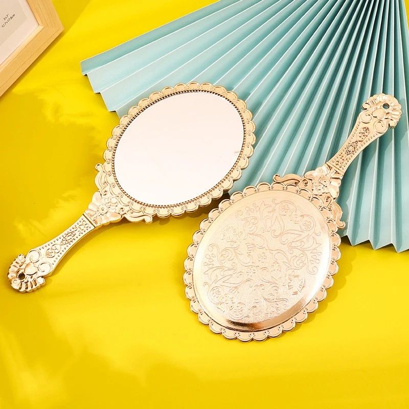Rose Gold Vintage Handheld Mirror, Elegant Portable Vanity C | Inspire Uplift