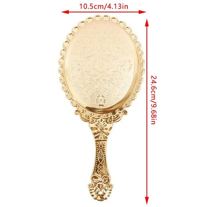 Rose Gold Vintage Handheld Mirror, Elegant Portable Vanity C | Inspire Uplift