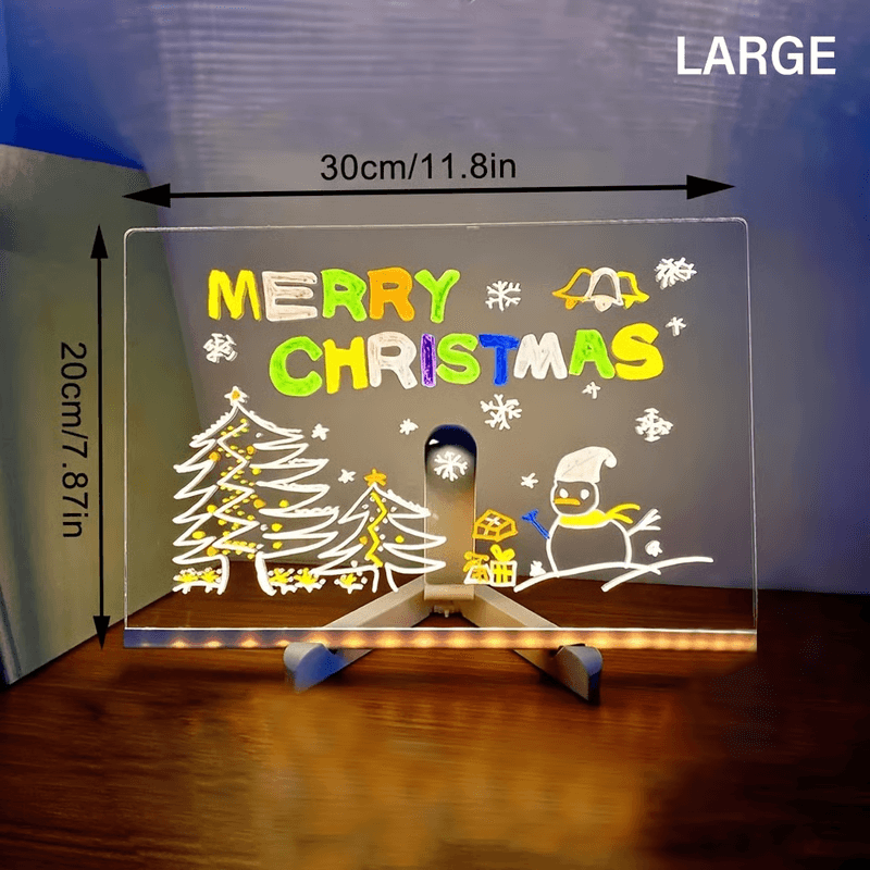 LED Writing Board, Reusable USB Light-Up Drawing Board for Kids, Cafes & Sign