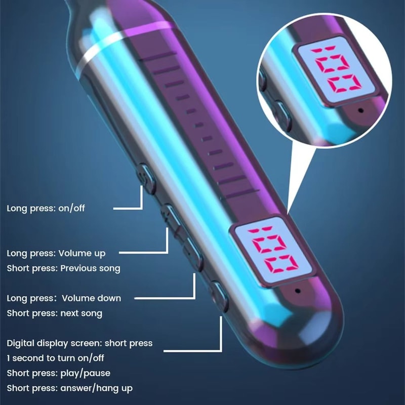 Wireless Neckband Earphones 5.3 – Waterproof Magnetic Sports Headset with LED Display & Stereo Sound