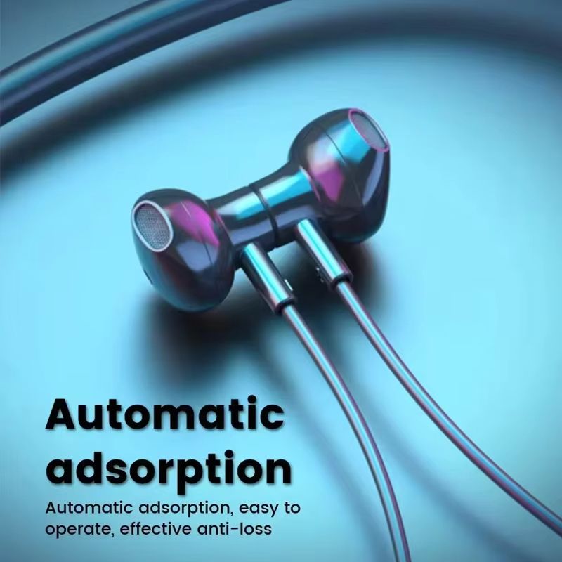 Wireless Neckband Earphones 5.3 – Waterproof Magnetic Sports Headset with LED Display & Stereo Sound