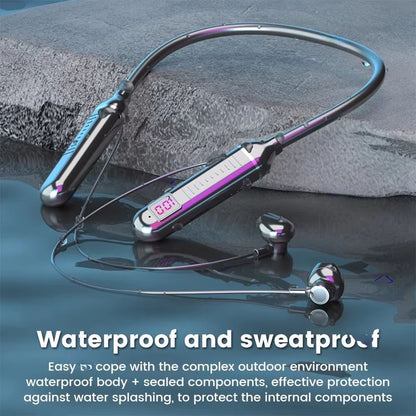 Wireless Neckband Earphones 5.3 – Waterproof Magnetic Sports Headset with LED Display & Stereo Sound