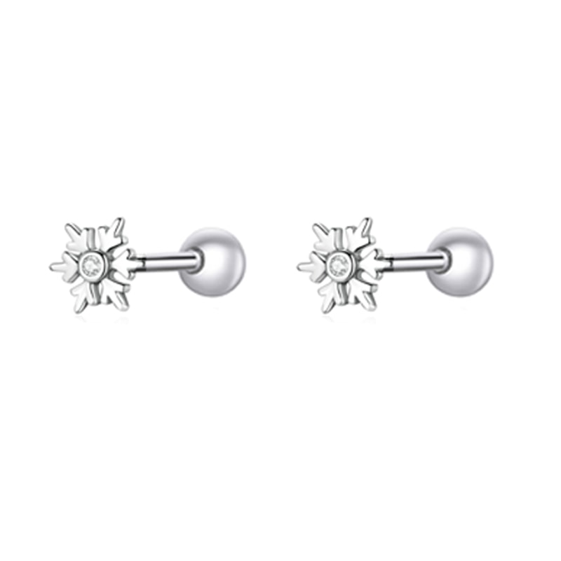 Bamoer 925 Sterling Silver Star & Butterfly Stud Earrings - Snowflake Ear Studs for Women: Fine Jewelry
