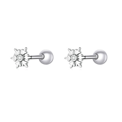 Bamoer 925 Sterling Silver Star & Butterfly Stud Earrings - Snowflake Ear Studs for Women: Fine Jewelry